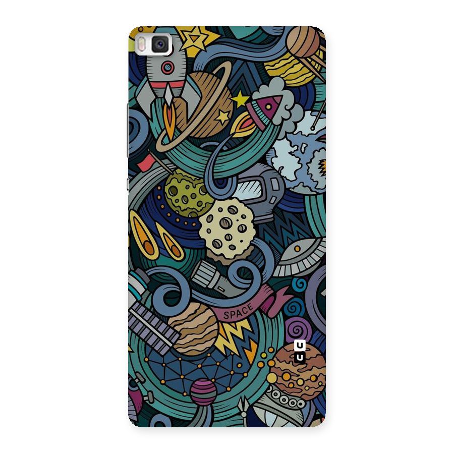 Space Pattern Blue Back Case for Huawei P8