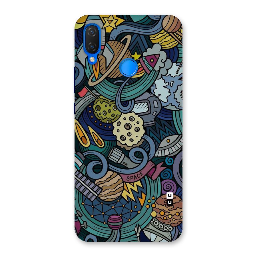 Space Pattern Blue Back Case for Huawei P Smart+