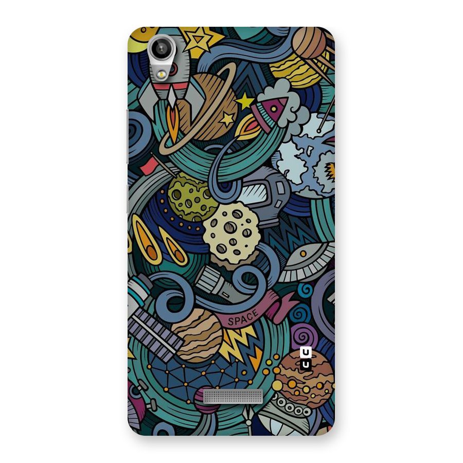 Space Pattern Blue Back Case for Lava-Pixel-V1