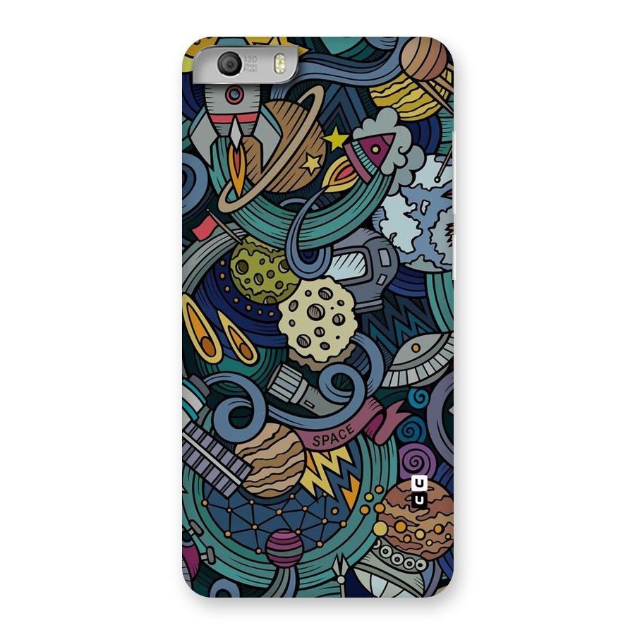 Space Pattern Blue Back Case for Micromax Canvas Knight 2