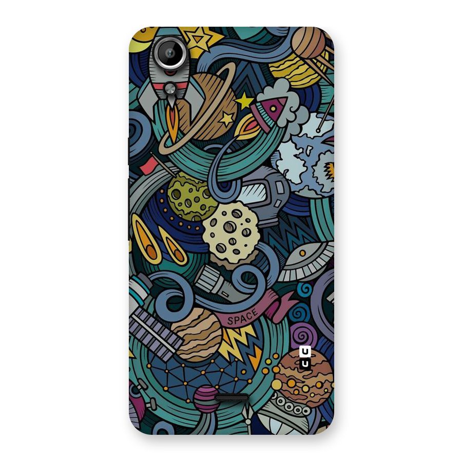 Space Pattern Blue Back Case for Micromax Canvas Selfie Lens Q345