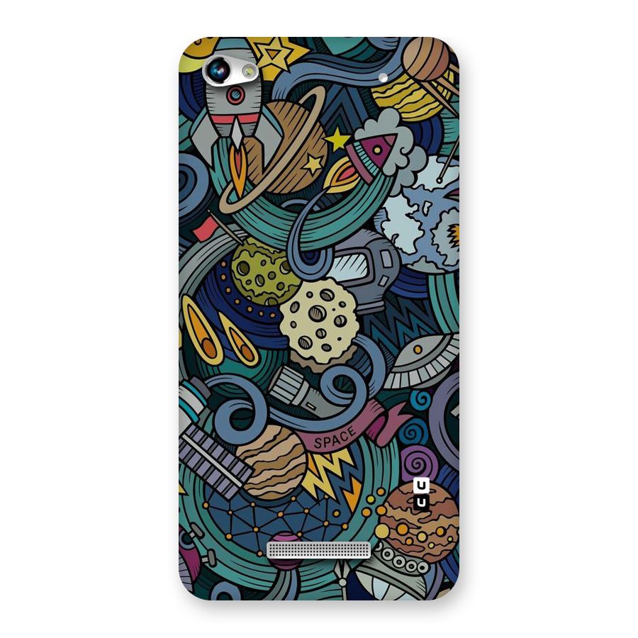 Space Pattern Blue Back Case for Micromax Hue 2
