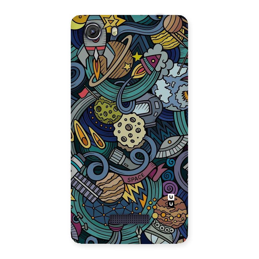 Space Pattern Blue Back Case for Micromax Unite 3