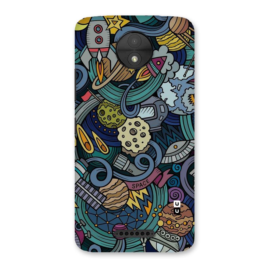 Space Pattern Blue Back Case for Moto C