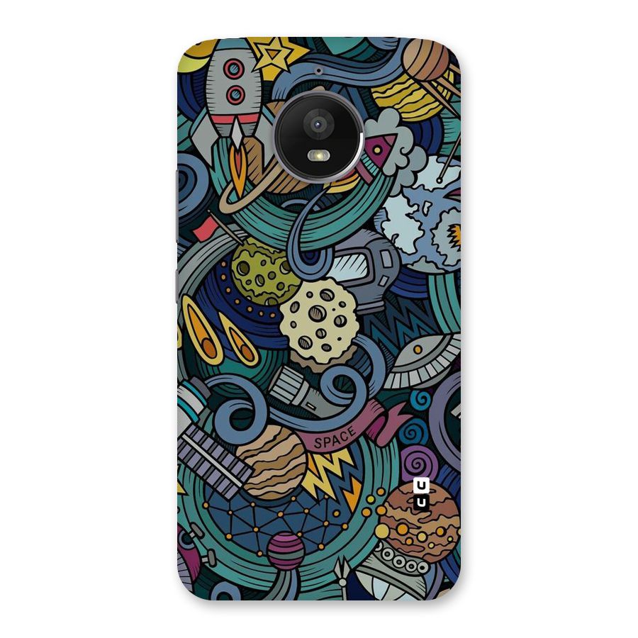 Space Pattern Blue Back Case for Moto E4 Plus