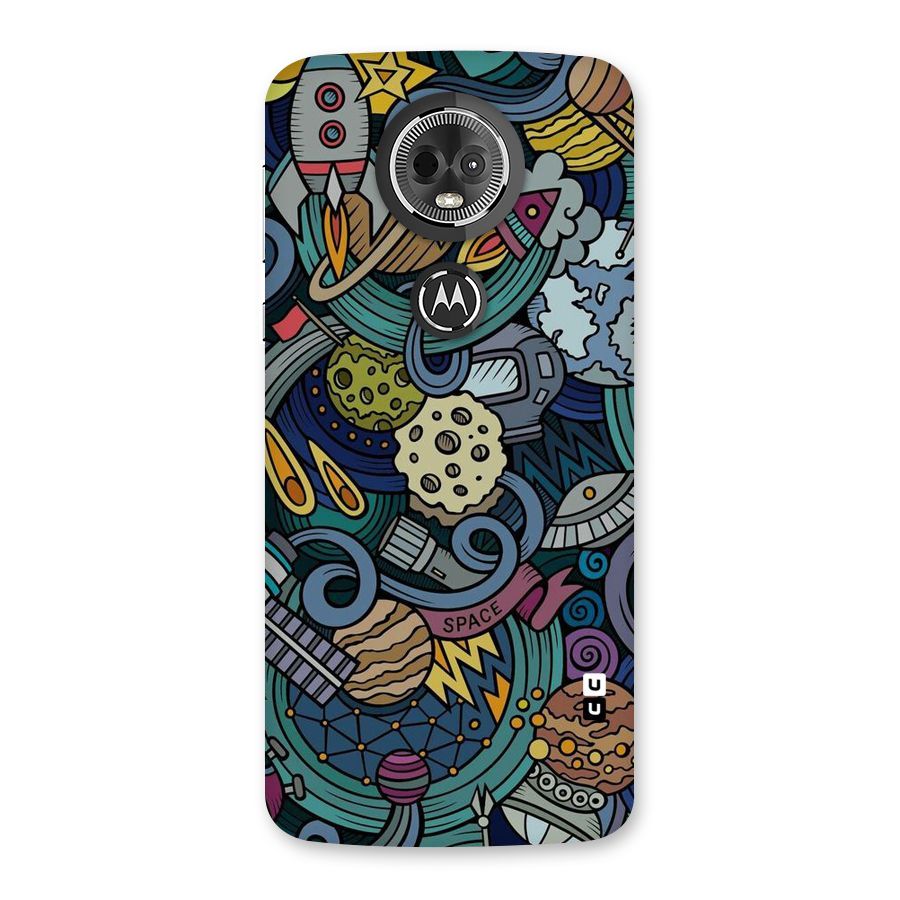 Space Pattern Blue Back Case for Moto E5 Plus