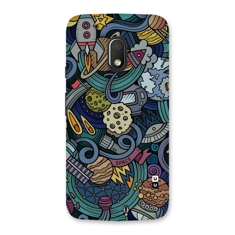Space Pattern Blue Back Case for Moto G4 Play