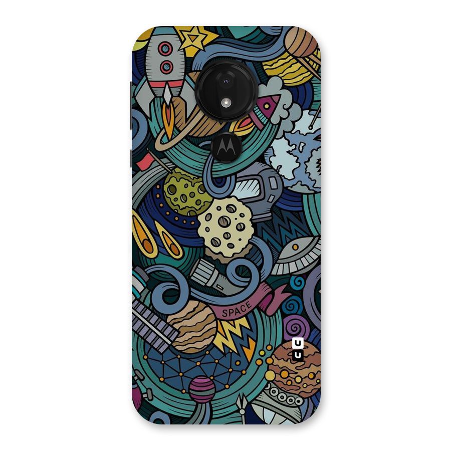 Space Pattern Blue Back Case for Moto G7 Power