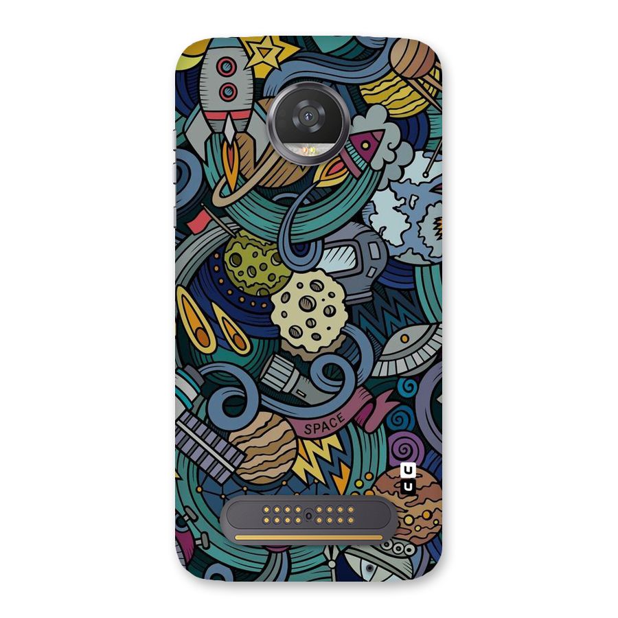 Space Pattern Blue Back Case for Moto Z2 Play