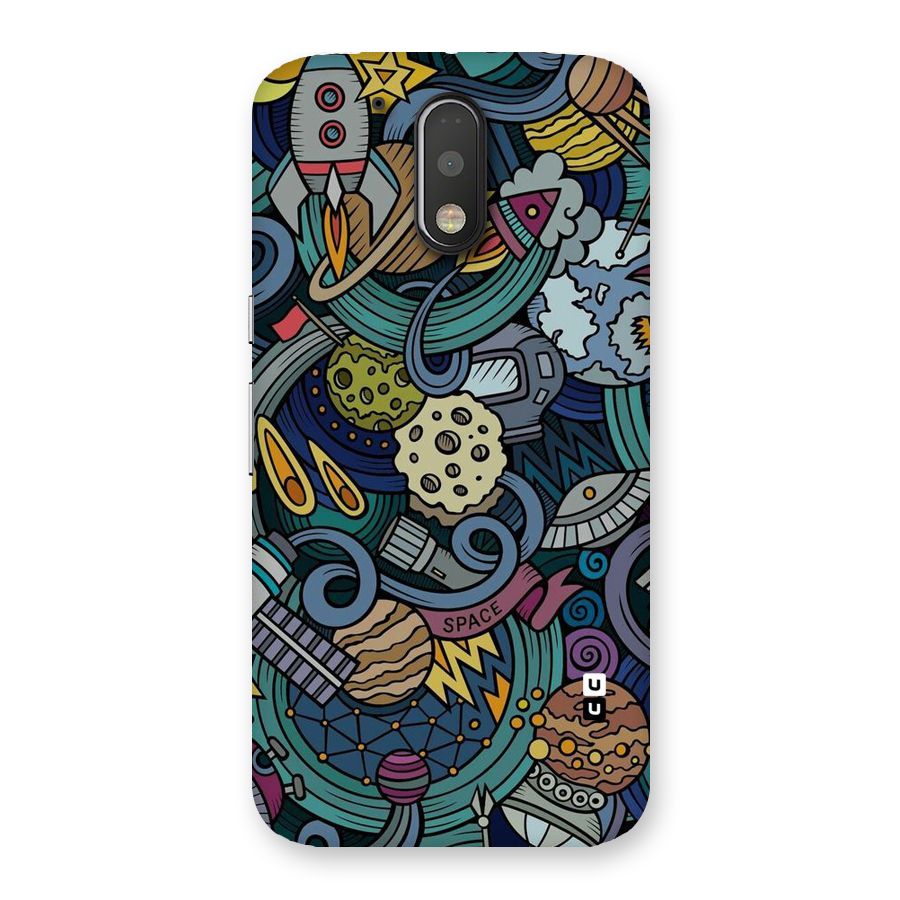 Space Pattern Blue Back Case for Motorola Moto G4 Plus