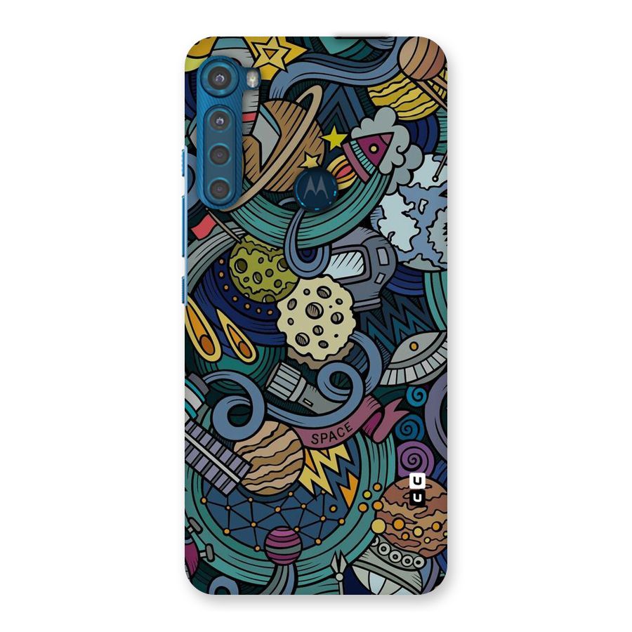 Space Pattern Blue Back Case for Motorola One Fusion Plus