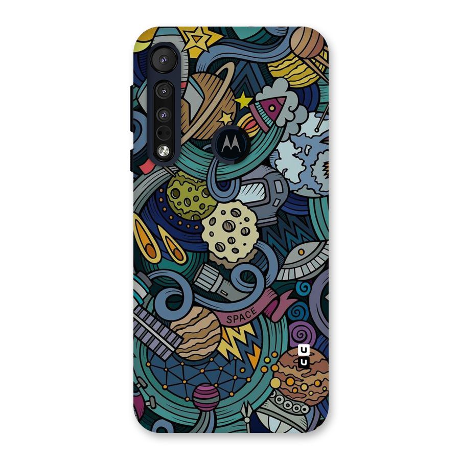 Space Pattern Blue Back Case for Motorola One Macro