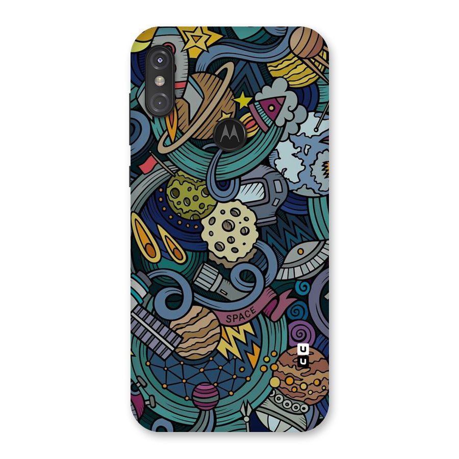 Space Pattern Blue Back Case for Motorola One Power
