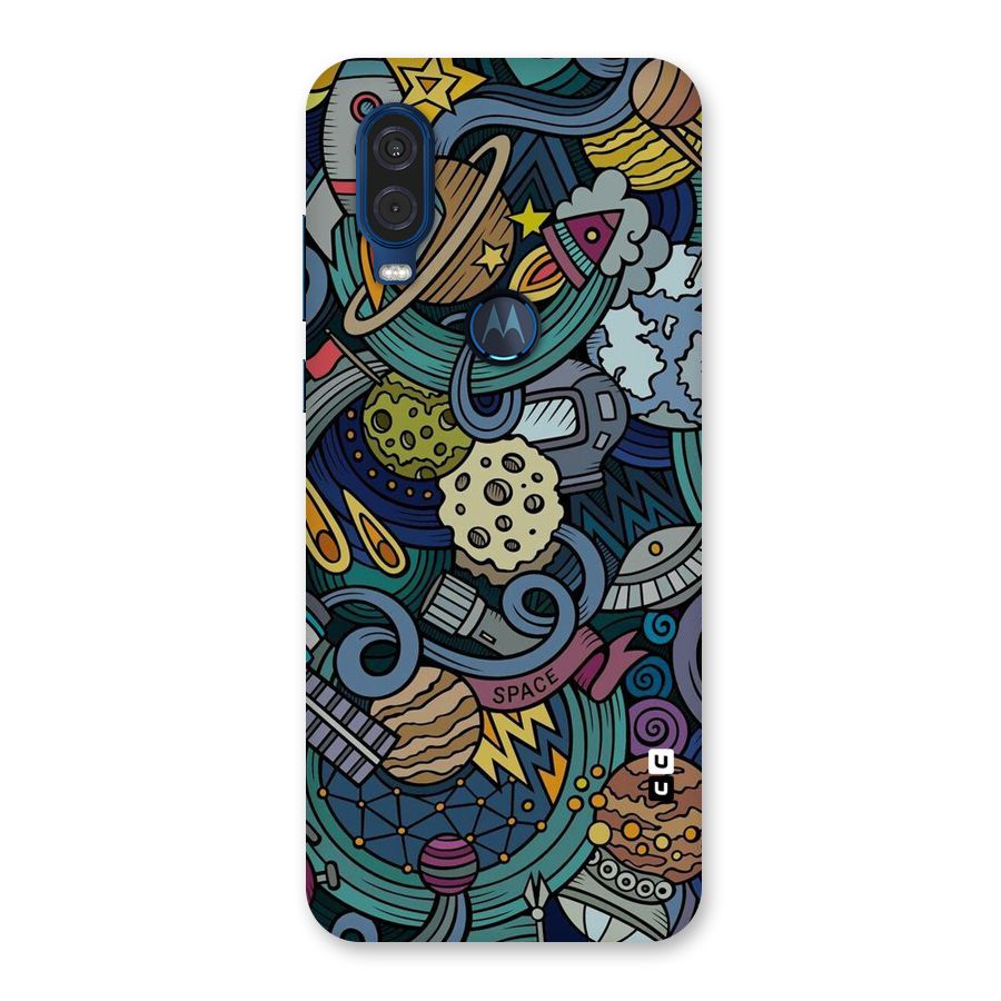 Space Pattern Blue Back Case for Motorola One Vision