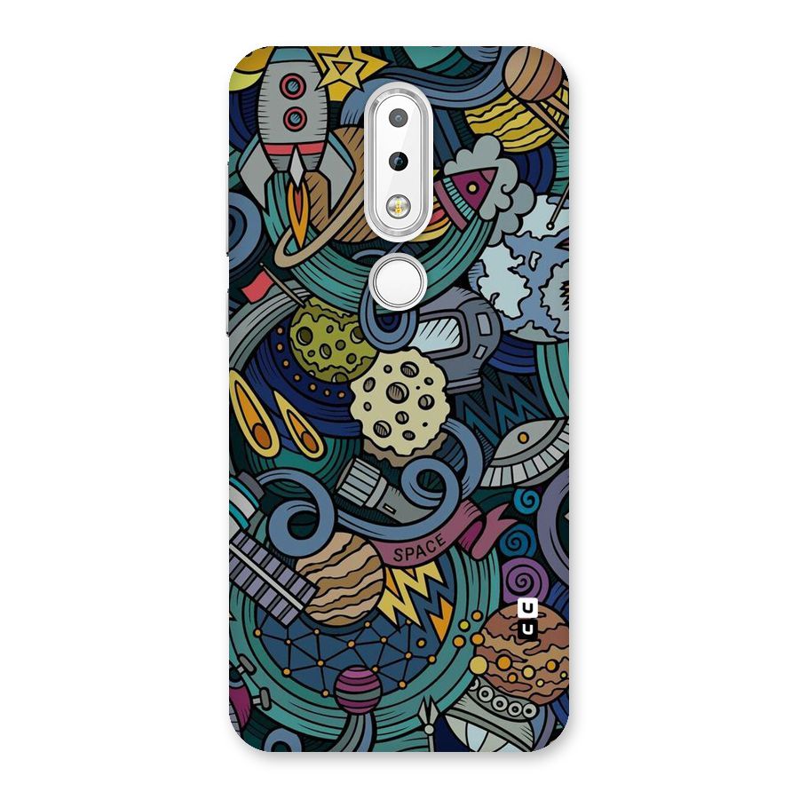 Space Pattern Blue Back Case for Nokia 6.1 Plus
