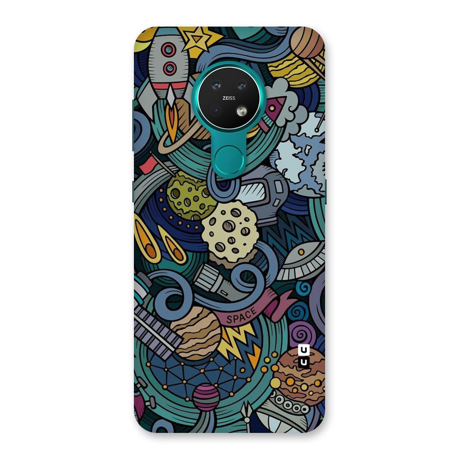 Space Pattern Blue Back Case for Nokia 7.2