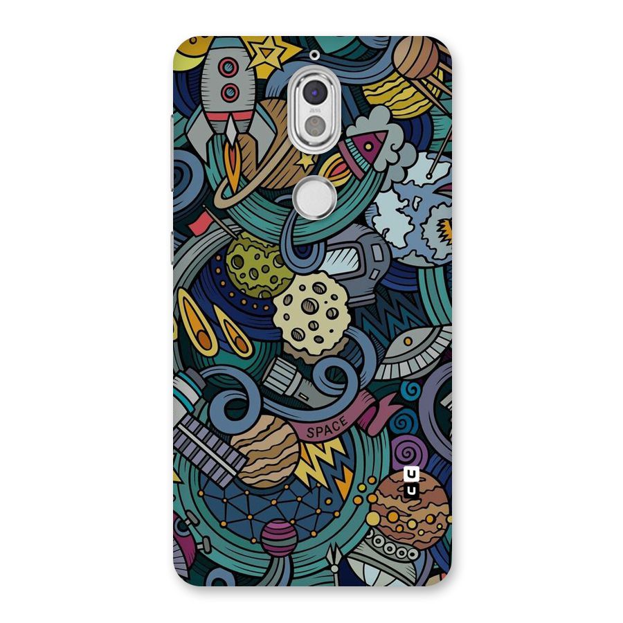 Space Pattern Blue Back Case for Nokia 7