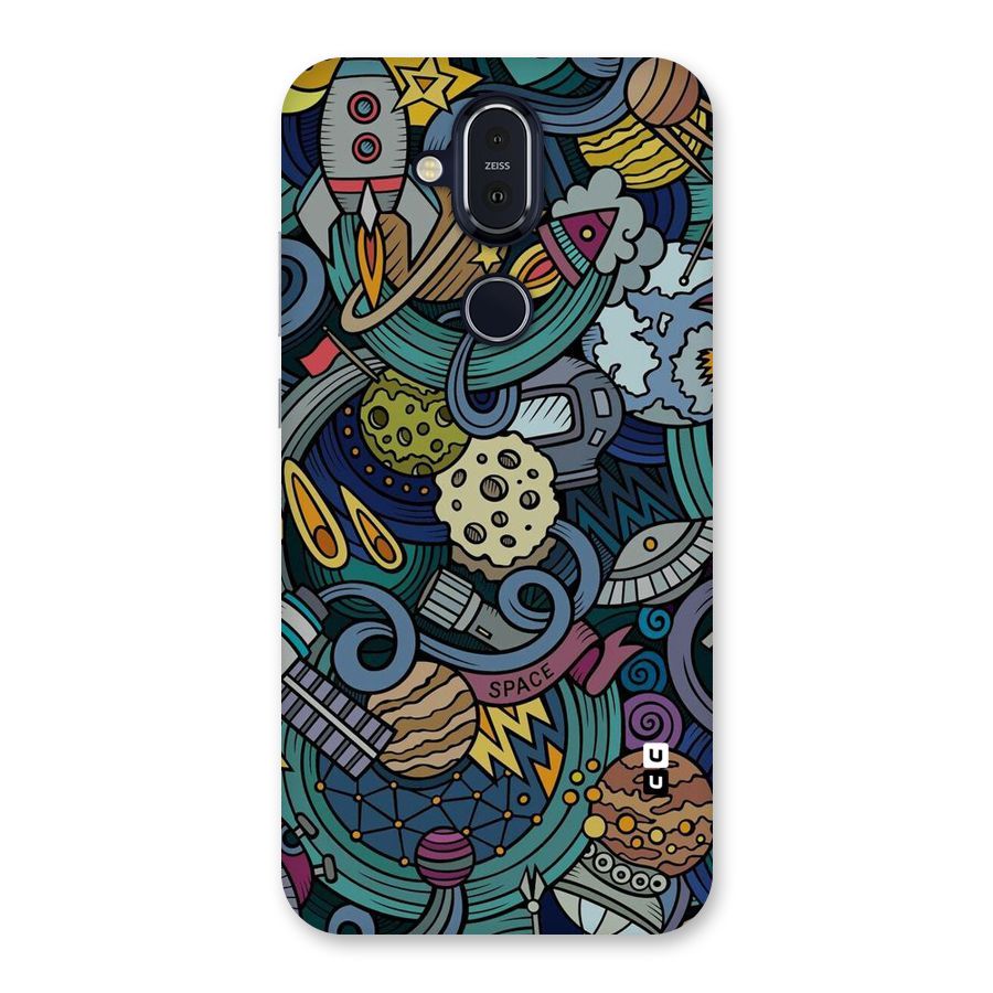 Space Pattern Blue Back Case for Nokia 8.1