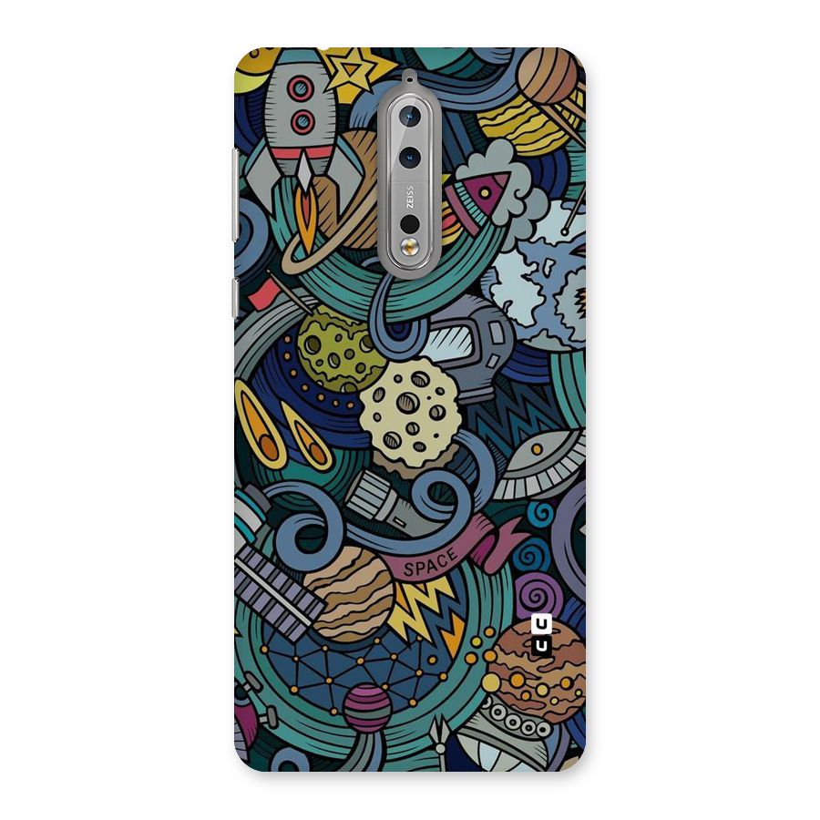 Space Pattern Blue Back Case for Nokia 8