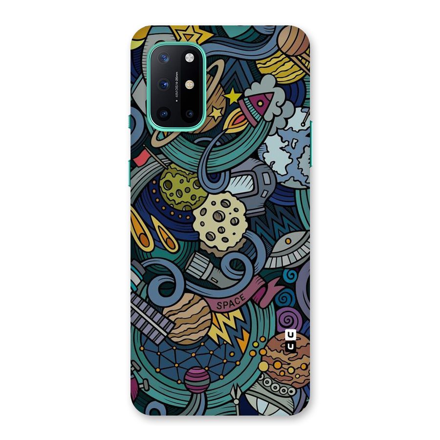 Space Pattern Blue Back Case for OnePlus 8T