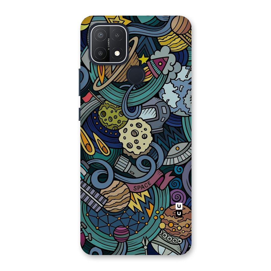 Space Pattern Blue Back Case for Oppo A15s