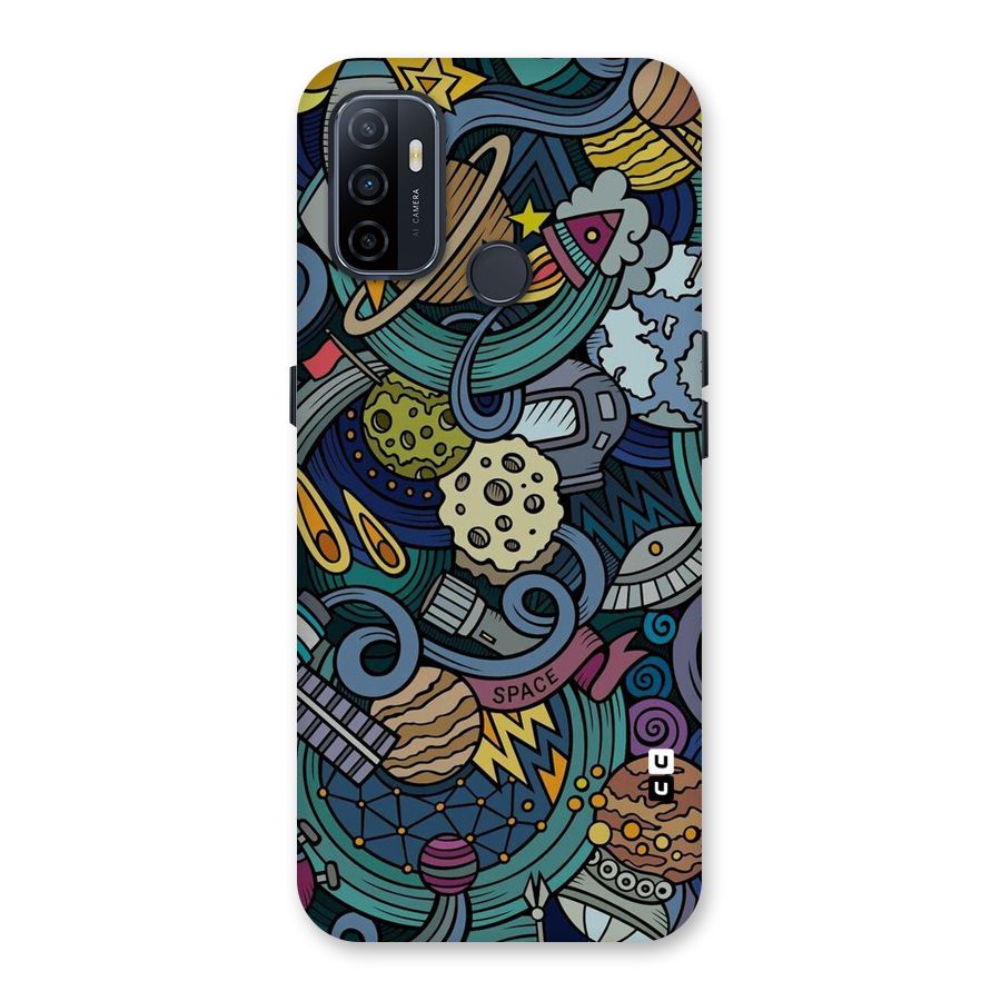 Space Pattern Blue Back Case for Oppo A32