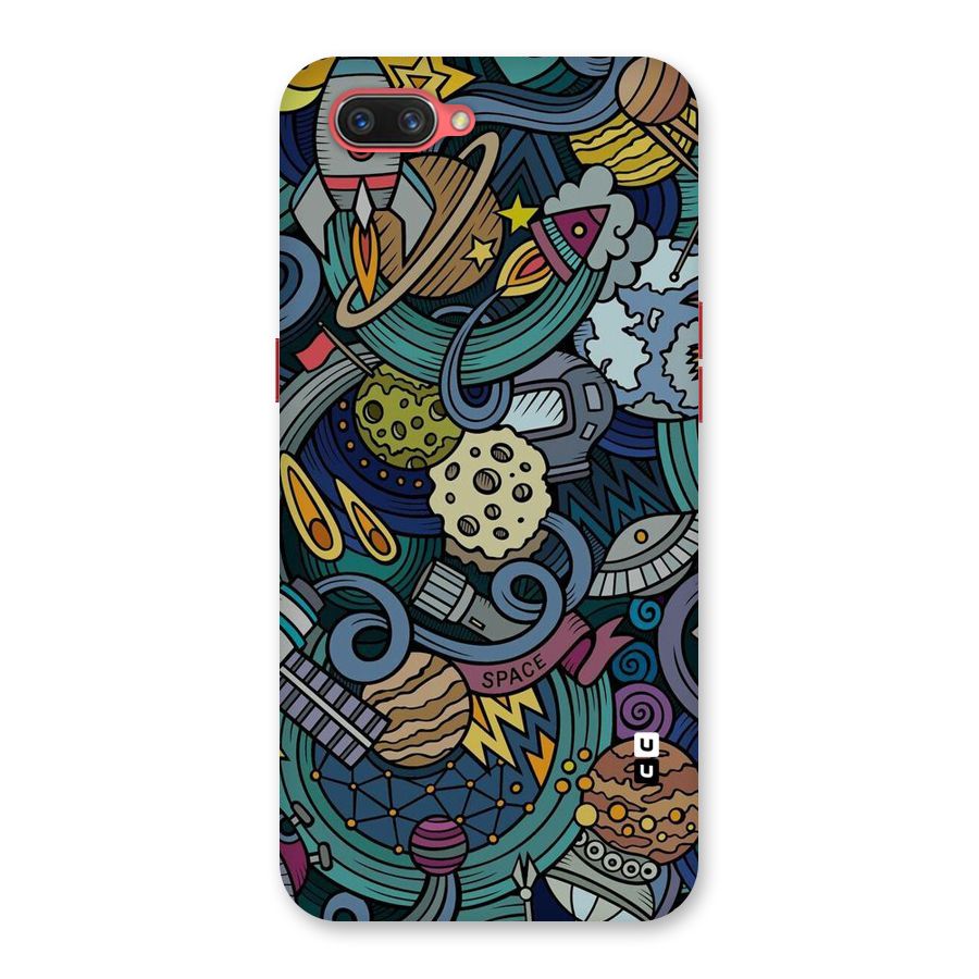 Space Pattern Blue Back Case for Oppo A3s