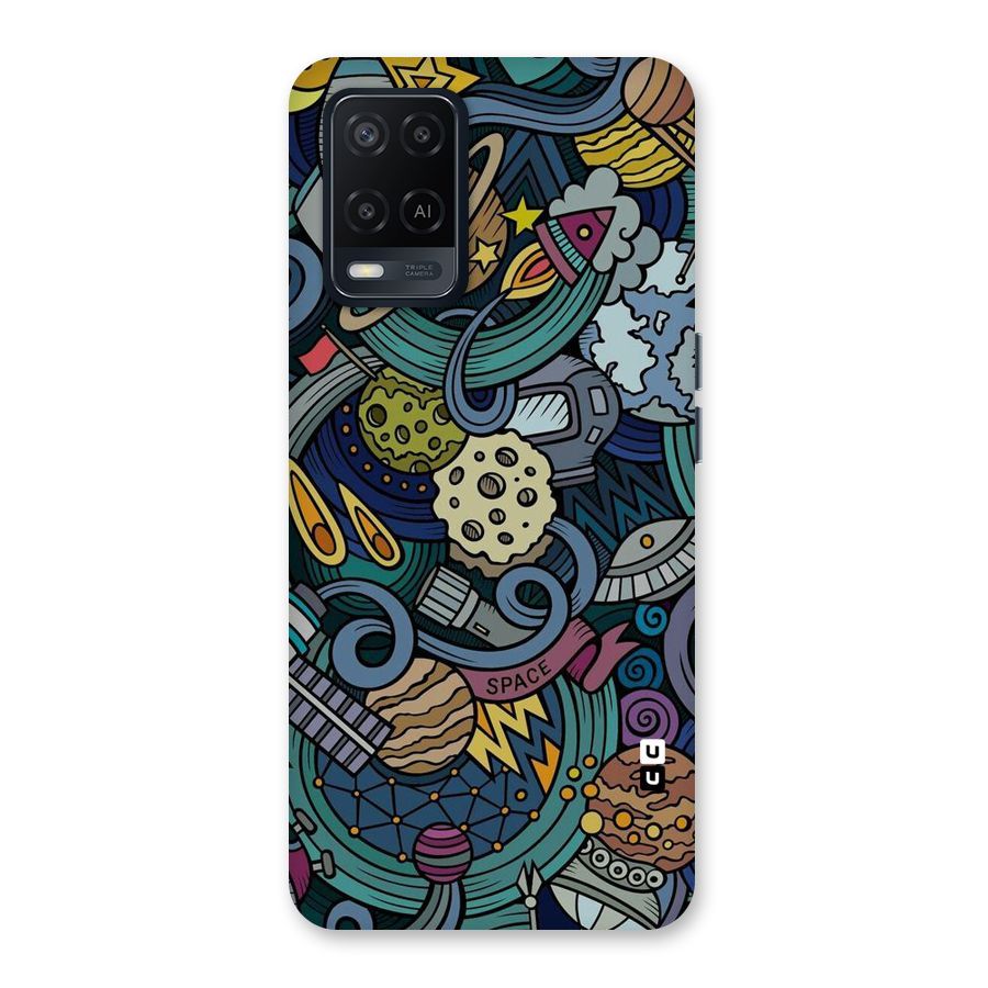 Space Pattern Blue Back Case for Oppo A54