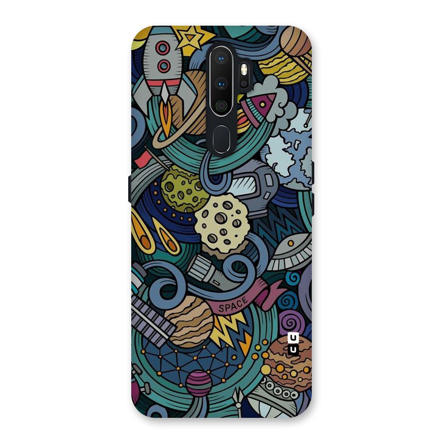 Space Pattern Blue Back Case for Oppo A5 (2020)