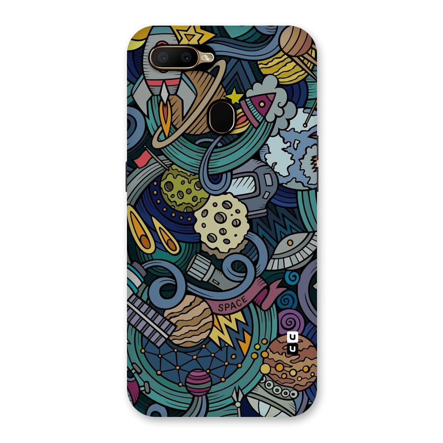 Space Pattern Blue Back Case for Oppo A5s