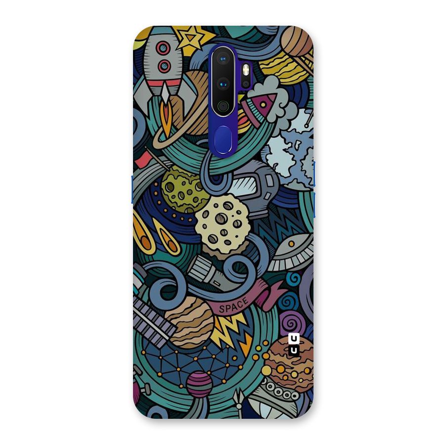 Space Pattern Blue Back Case for Oppo A9 (2020)