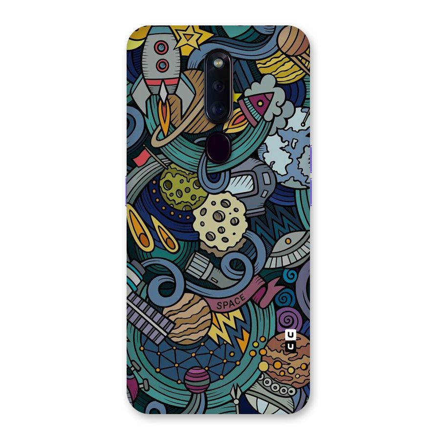 Space Pattern Blue Back Case for Oppo F11 Pro