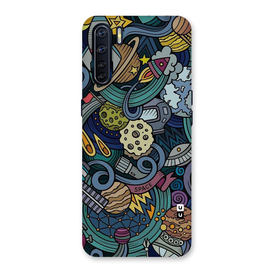 Space Pattern Blue Back Case for Oppo F15
