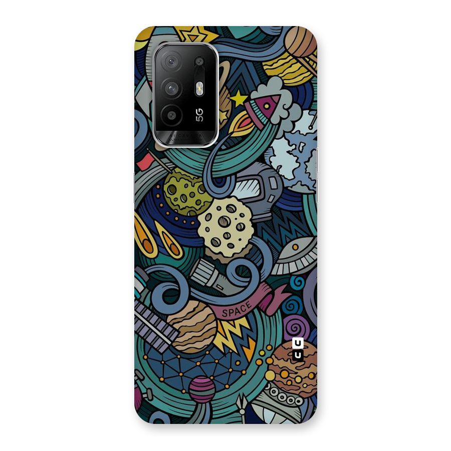 Space Pattern Blue Back Case for Oppo F19 Pro Plus 5G
