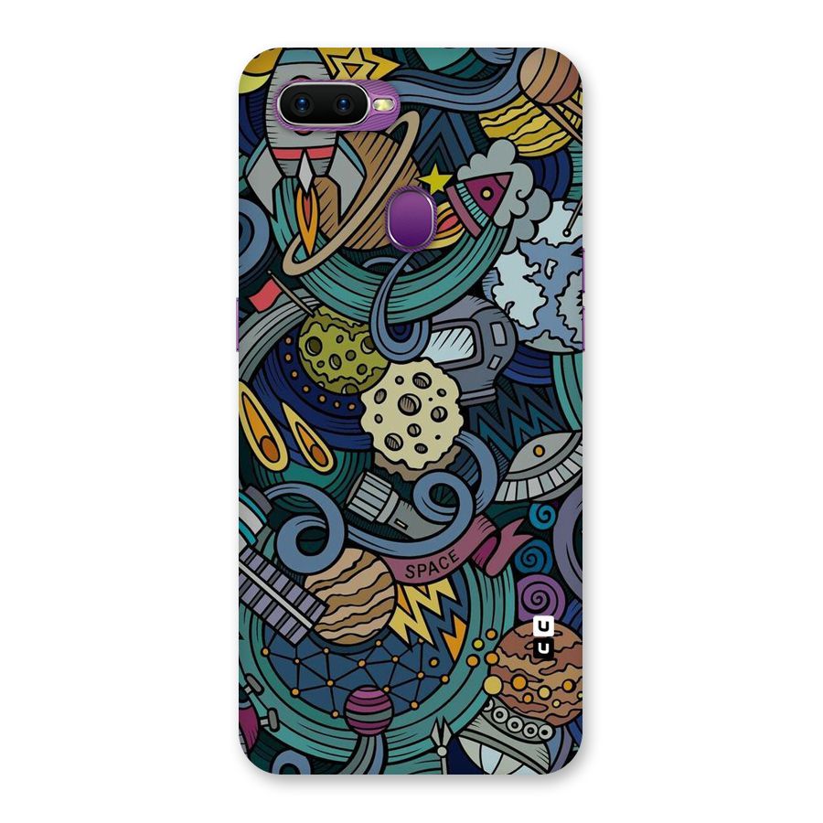 Space Pattern Blue Back Case for Oppo F9