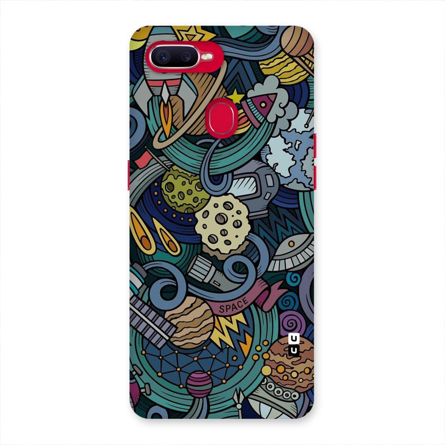 Space Pattern Blue Back Case for Oppo F9 Pro