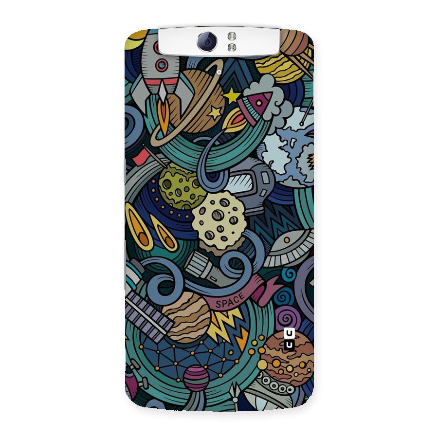 Space Pattern Blue Back Case for Oppo N1