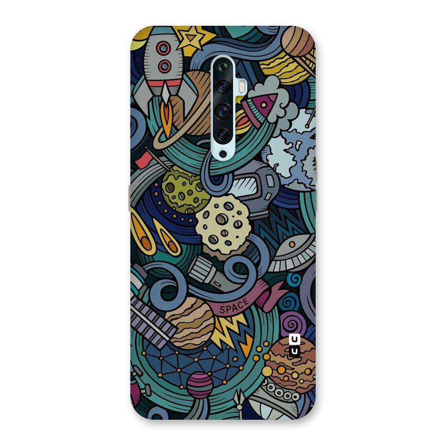 Space Pattern Blue Back Case for Oppo Reno2 Z