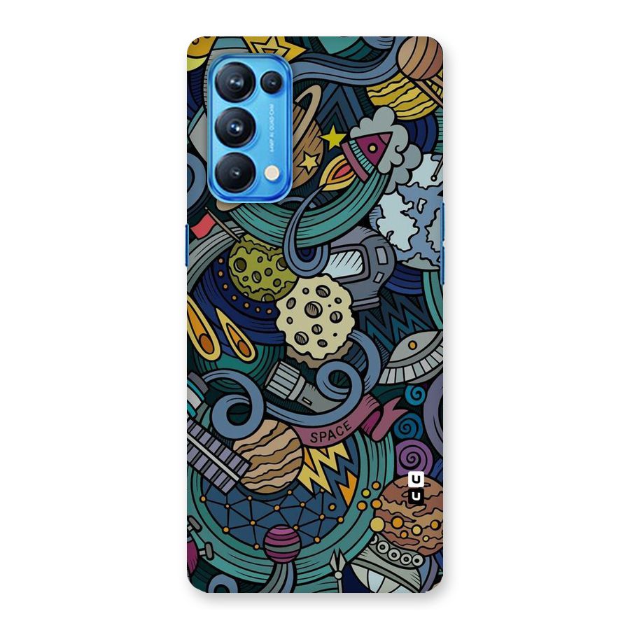Space Pattern Blue Back Case for Oppo Reno5 Pro 5G
