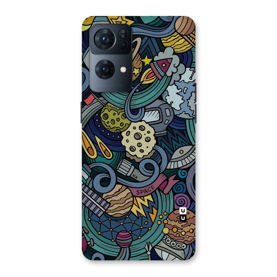 Space Pattern Blue Back Case for Oppo Reno7 Pro 5G