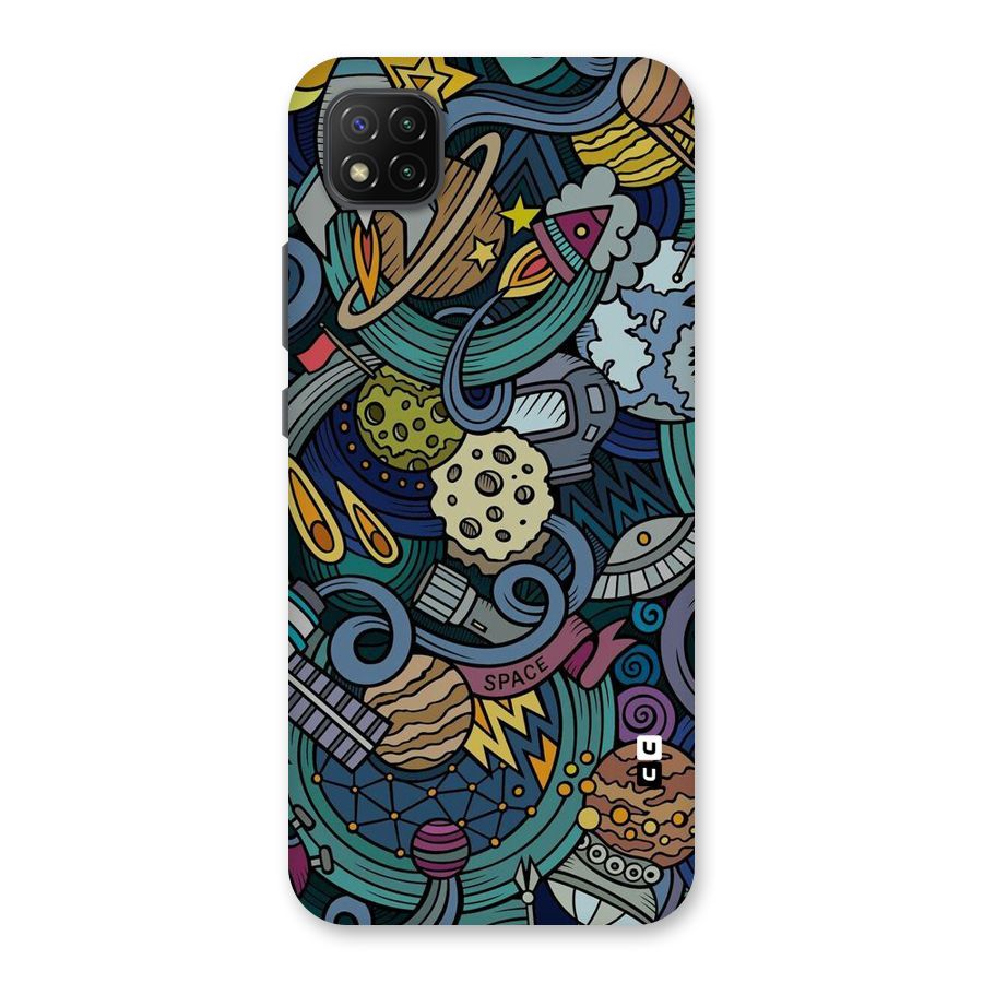 Space Pattern Blue Back Case for Poco C3