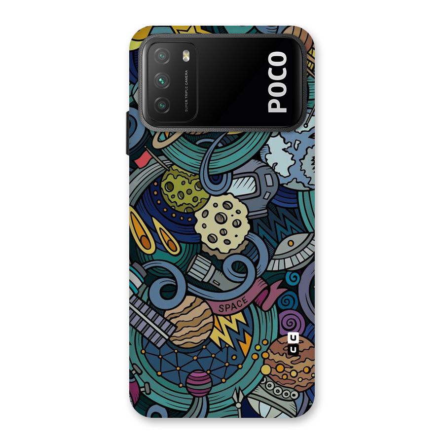 Space Pattern Blue Back Case for Poco M3