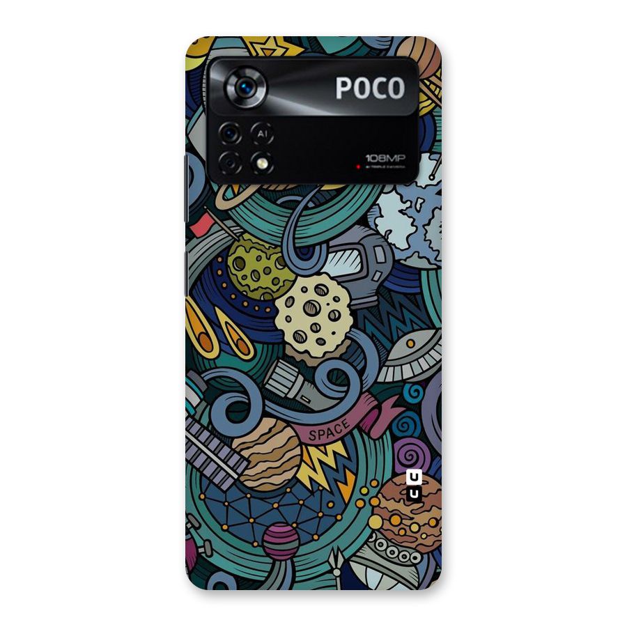 Space Pattern Blue Back Case for Poco X4 Pro 5G