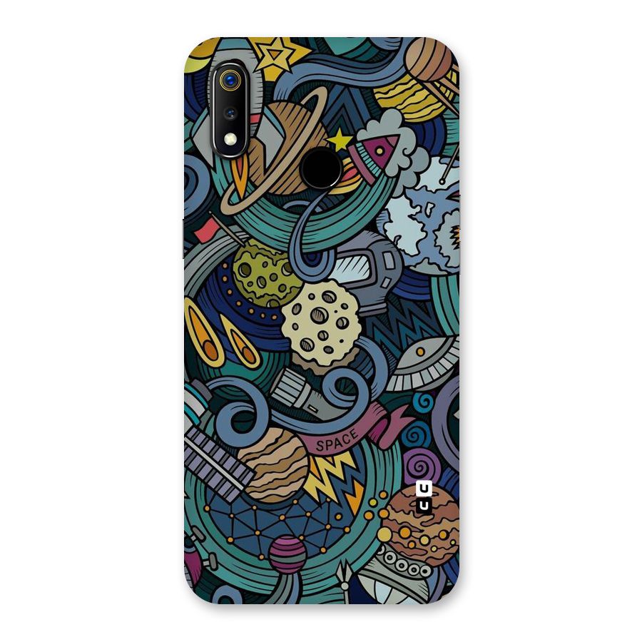 Space Pattern Blue Back Case for Realme 3