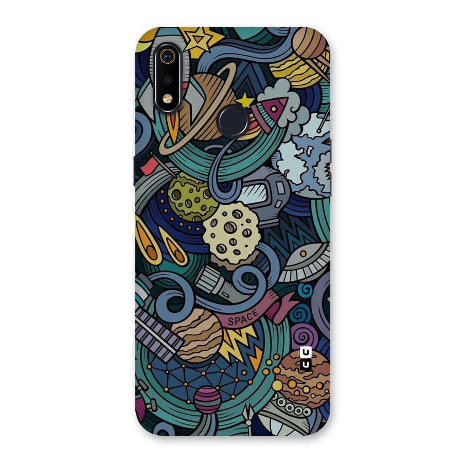 Space Pattern Blue Back Case for Realme 3i