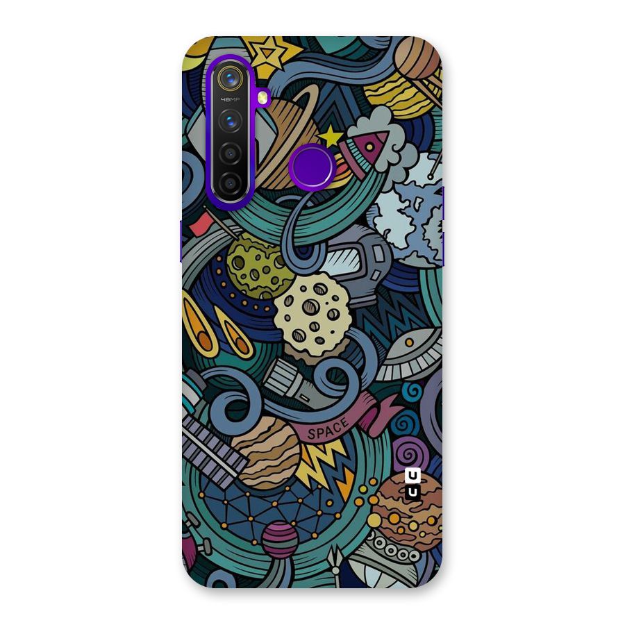 Space Pattern Blue Back Case for Realme 5 Pro