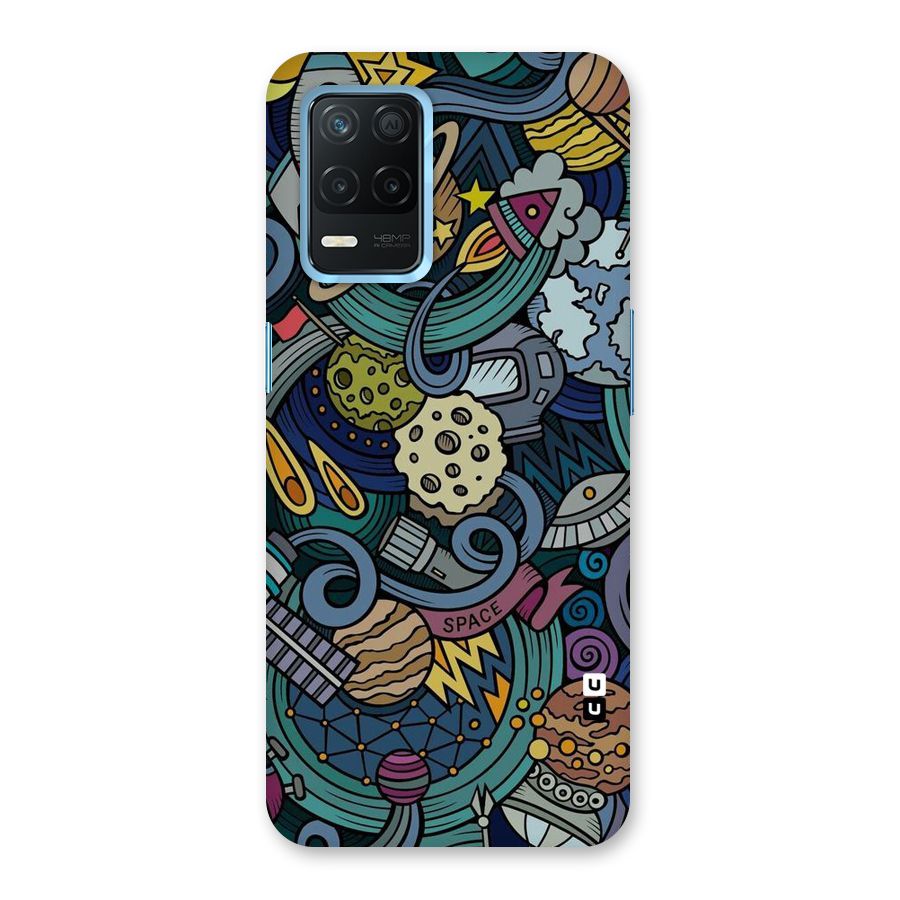 Space Pattern Blue Back Case for Realme 8s 5G