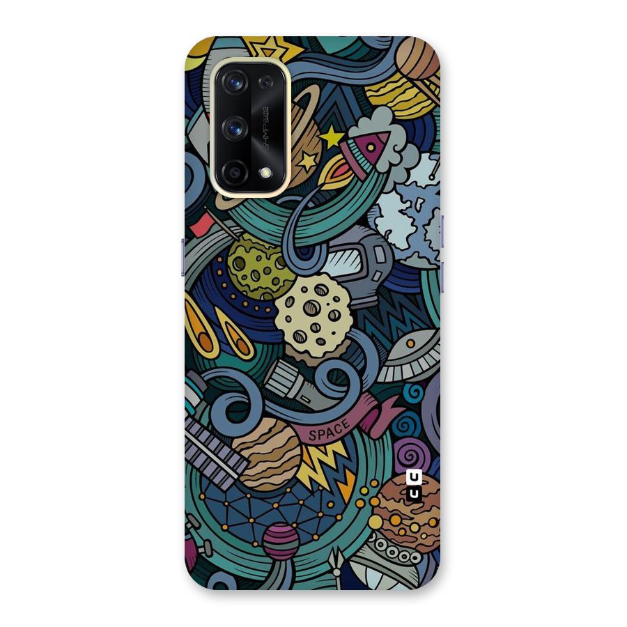 Space Pattern Blue Glass Back Case for Realme X7 Pro