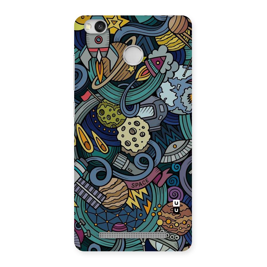 Space Pattern Blue Back Case for Redmi 3S Prime