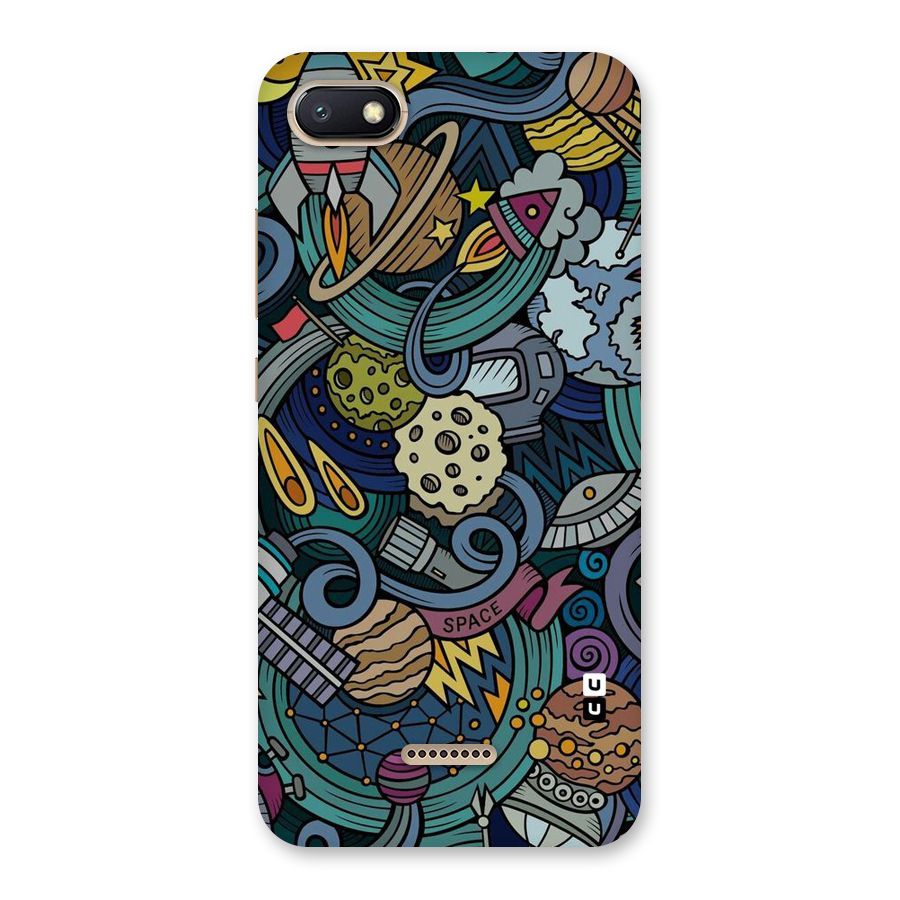 Space Pattern Blue Back Case for Redmi 6A